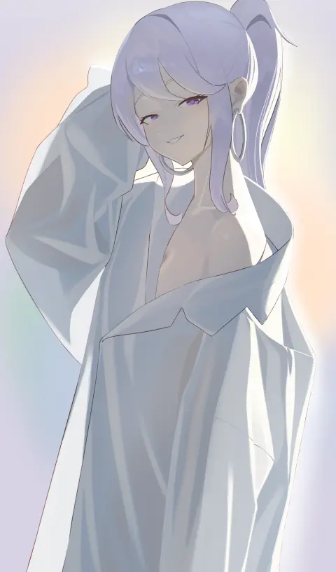 화이트셔츠 소녀 일러스트